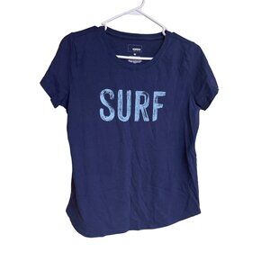 Sonoma Womens Navy "Surf" Graphic T-Shirt M Cotton/Polyester